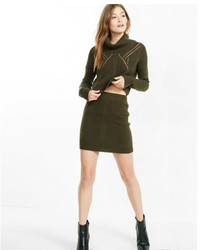 Express Cable Knit Fitted Mini Skirt