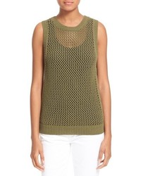 Olive Knit Sleeveless Top