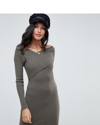 Asos Tall Asos Design Tall Knitted Dress With Wrap Front