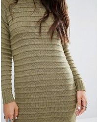Boohoo Ripple Knit Sweater Dress