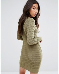 Boohoo Ripple Knit Sweater Dress