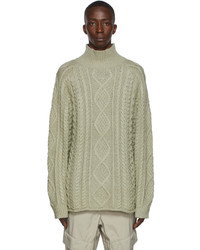Essentials Green Cable Knit Turtleneck