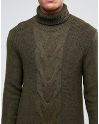 Esprit Roll Neck Knit With Cable Front Detail