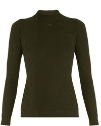 Courreges Courrges Ribbed Knit Wool Sweater