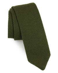 Olive Knit Wool Tie