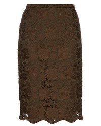 Olive Lace Pencil Skirt