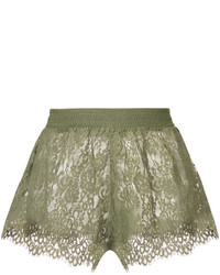 Olive Lace Shorts