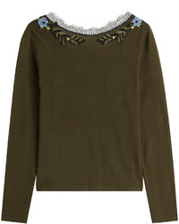 Olive Lace Sweater