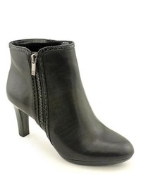 ANNE Klein Ak Clina Black Leather Fashion Ankle Boots