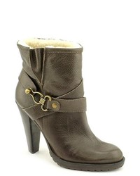 Cynthia Vincent Ivy Brown Leather Fashion Ankle Boots