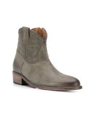 Via Roma 15 Distressed Western Ankle Boots