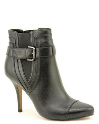 Ellen Tracy Gilda Black Leather Fashion Ankle Boots