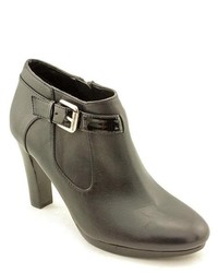 Lauren Ralph Lauren Maleah Black Leather Fashion Ankle Boots