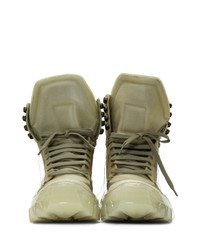 Rick Owens Green And Transparent Hiking Sneakers