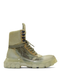Rick Owens Green And Transparent Hiking Sneakers