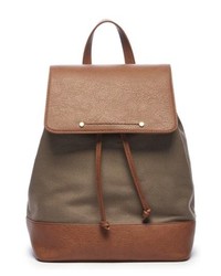 Sole Society Canvas Faux Leather Backpack