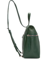 Kara Green Leather Small Backpack