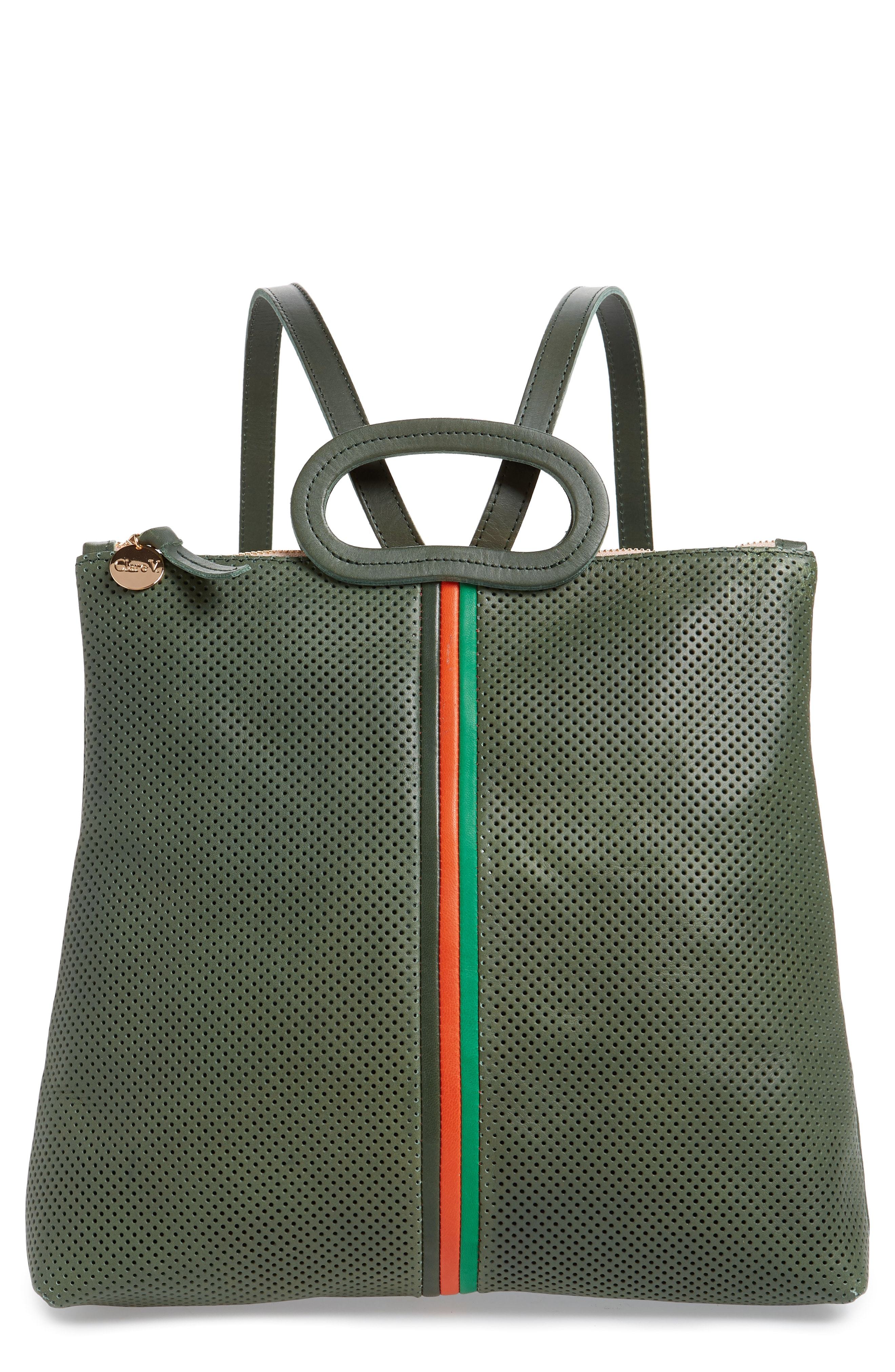 Clare V. Marcelle Perforated Leather Backpack, $399