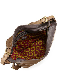 Oryany Arielle Leather Hobo Bag Khaki