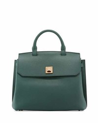 MCM Milla Large Convertible Satchel Forest Green