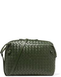 Bottega Veneta Nodini Small Intrecciato Leather Shoulder Bag Green