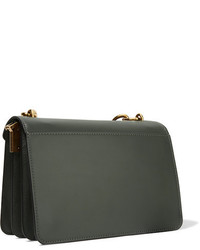 Marni Trunk Medium Leather Shoulder Bag Sage Green