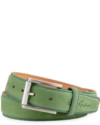 Robert Graham Laurel Leather Belt Olive