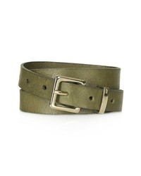 Topshop Cracked Clean Western Belt Olive Small
