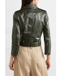 Givenchy Cropped Textured Leather Biker Jacket