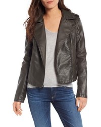 French Connection Mix Texture Faux Leather Moto Jacket