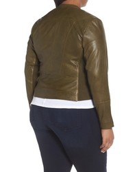 Sejour Plus Size Leather Moto Jacket