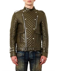 Balmain Quilted Leather Biker Jacket
