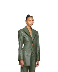 Situationist Green Leather Blazer