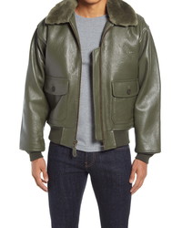 Schott NYC G 1 Leather Bomber Jacket With Genuine