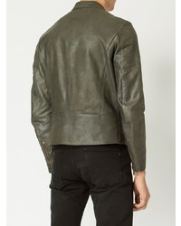 Ajmone Leather Biker Jacket