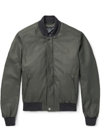 Brioni Leather Bomber Jacket With Detachable Shell Gilet