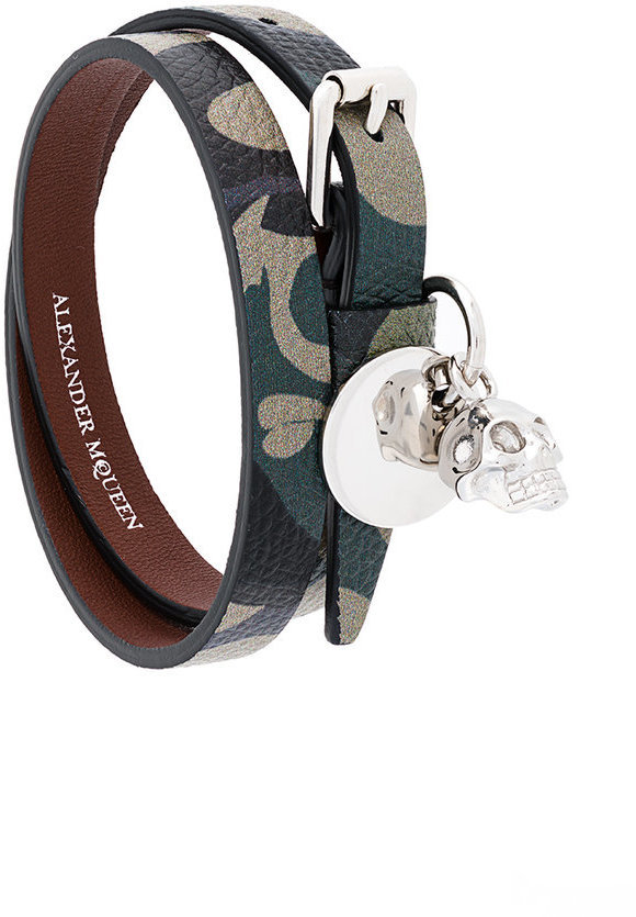 Alexander McQueen Double Wrap Skull Bracelet, $245 | farfetch.com 