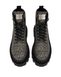 Dolce & Gabbana Logo Jacquard Ankle Boots