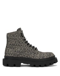 Dolce & Gabbana Logo Jacquard Ankle Boots