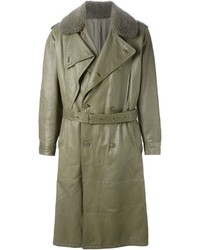 Olive Leather Coat