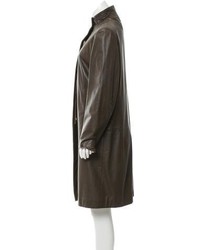 Burberry Leather Knee Length Coat