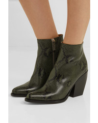 Chloé Rylee Snake Effect Leather Ankle Boots