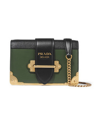 Prada Cahier Small Two Tone Leather Shoulder Bag
