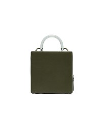 Building Block Green Box Leather Shoulder Bag