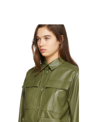 Aeron Green Faux Leather Blanche Shirt