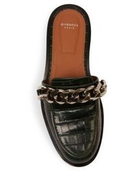 Givenchy Chain Croc Embossed Leather Loafer Slides