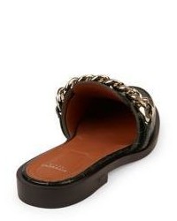 Givenchy Chain Croc Embossed Leather Loafer Slides