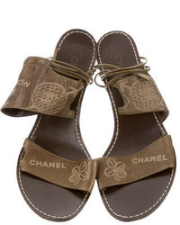 Chanel Embossed Leather Sandals