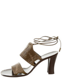 Chanel Embossed Leather Sandals