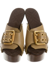 Burberry Leather Embellished Platform Sandals